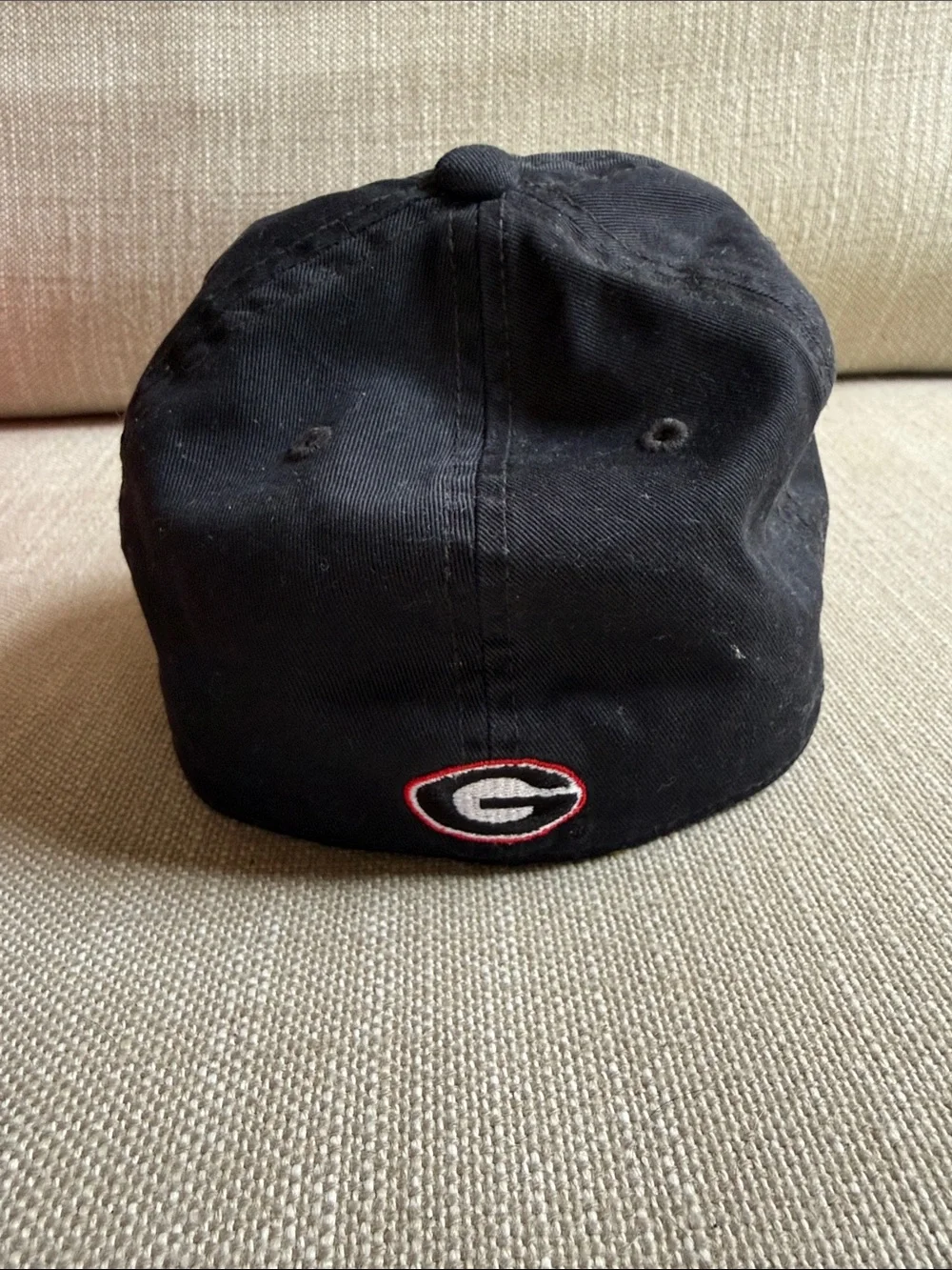 Lids Black Hat with Red & White Bulldog Logo